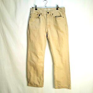 Eddie Bauer Men's Straight Fit Denim Pants 33x30 Inseam Actual 29.5 Khaki Beige